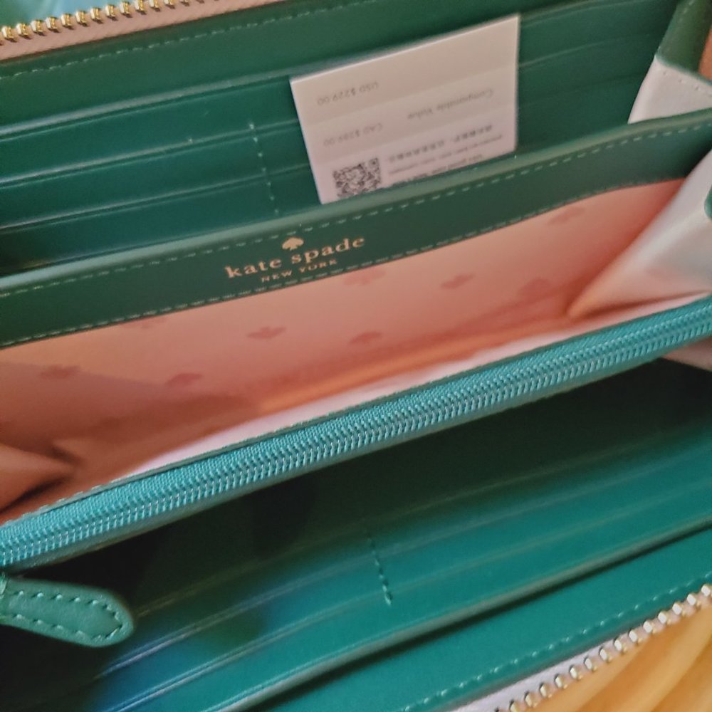 🆕 Kate Spade Pineapple Marlee Large Continental Wallet Light Pink Yellow - Picture 5 of 6